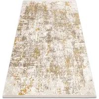 Rugsx Tapis moderne DUKE 51546 beige / or - Vintage, structuré, très doux, franges 240x330 cm