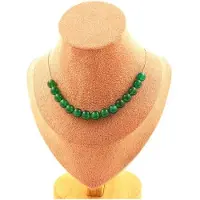 Bijoux Pierres et Minéraux. Collier 15 perles Agate verte 8 mm. Chaine en acier inoxydable Collier femmes, hommes. Taille personnalisable.