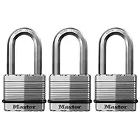 Master Lock Cadenas d'ext rieur robuste M5XTRILH Magnum avec cl , lot de 3, cl s identiques, argent