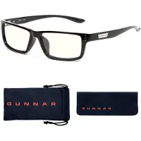 Gunnar - Lunettes de jeu et d'ordinateur haut de gamme - Bloque 35 % de lumi re bleue - Teinte transparente Riot Onyx Largeur des verres : 57 mm