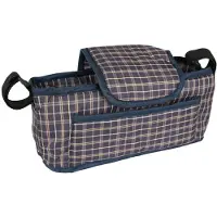 MonsterShop Sac Caddy pour Poussette pour Animaux de Compagnie Tartan Bleu