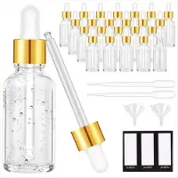 Torribaly Flacons compte-gouttes en verre, lot de 24 flacons transparents vides avec 2 entonnoirs et longs