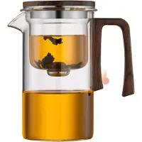 Jojomino Théière à filtration magnétique – Séparation automatique du thé, design compact, verre pour bureau