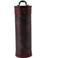 Torribaly Rangement de bouteilles de vin cylindrique vintage rétro en bois