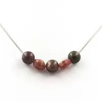 Bijoux Pierres et Minéraux. Collier perles Rubis de Mogok, Birmanie, Myanmar 8 mm + Rubis du Chaine en acier inoxydable.