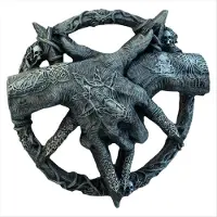 Typecat Statue ornementale en forme de griffe de Baphomet pentagramme, plaque à poser libre Devi