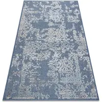 Rugsx Tapis Structural SOLE D3811 Ornement - tissé à plat bleu / beige 80x250 cm