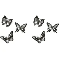 Tlily Lot de 6 papillons décoratifs muraux en métal à suspendre pour maison, bureau, chambre à coucher, style rustique