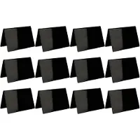 Jojomino Tableau Alimentaire en Acrylique, Petites Étiquettes Alimentaires pour Buffets de Fête, Cartes de Lieu de Mariage Noires Lisses, 12 Pièces