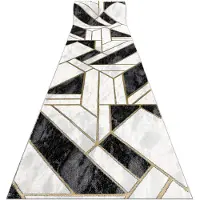 Rugsx Tapis de couloir EMERALD exclusif 1015 glamour, élégant marbre, géométrique noir / or 80 cm 80x560 cm