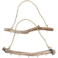 Torribaly Lot de 2 branches d?coratives en bois flott? naturel pour d?coration murale de maison de ferme, organisateurs de bijoux avec 5 crochets