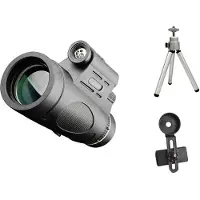 TAUOH Monoculaire 12x50 BAK4 Prisma Telescópio HD Portátil Iluminado para ObservaçÃo de Pássaros Caminhadas Monoculaire, Conjunto