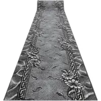 Rugsx TAPIS DE COULOIR BCF MORAD Trio fleurs, feuilles gris 80 cm 80x260 cm