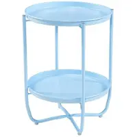 Helloshop26 Table basse - - Console d'appoint - Acier laqué - 2 plateaux amovibles - 58 x 40 cm