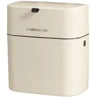 Semoic Poubelle de cuisine à compost de 2,5 gallons, petite poubelle suspendue avec couvercle, blanche