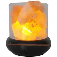 Melitt Diffuseur D'ArôMe Cristal Sel Pierre Veilleuse Brume Humidificateur USB Diffuseur D'Huile Essentielle Humidificateur pour Voiture Maison Noir