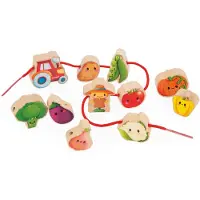 Janod , jeu d'enfilage "Ferme", perles légumes, multicolore. Taille unique