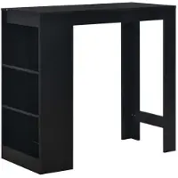 Helloshop26 Table haute mange debout bar bistrot avec étagère noir 110 cm 0902055