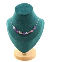Bijoux Pierres et Minéraux. Collier 10 perles Charoite de Russie. Chaine en acier inoxydable Collier femmes, hommes. Taille personnalisabl