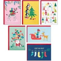 Hallmark Assortiment de cartes de No l color es et vintage (6 mod les, 24 cartes avec enveloppes)