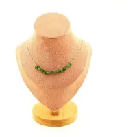 Bijoux Pierres et Minéraux. Collier 10 perles Diopside du Brésil. Chaine en acier inoxydable Collier femmes, hommes. Taille personnalisabl
