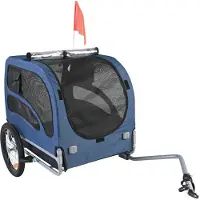 OEM Cage de transport pour chien 100 lb, structure pliable, système de fixation rapide, bandes réfléchissantes, bleu/noir