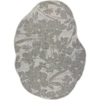 Rugsx Tapis en sisal ORGANIC 2735 Fleurs écru / gris – naturel, forme irrégulière moderne 200x290 cm