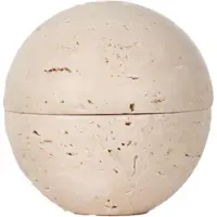 Torribaly Brûle-encens en travertin beige, sphère en marbre naturel, décoration d'intérieur, ornement rond religieux A