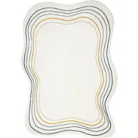 Rugsx Tapis FUSION 5707 blanc / vert foncé Shape - Abstraction, moderne, abstrait, irrégulier 160x220 cm