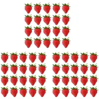 Semoic 60 PièCes Fraises Artificielles Faux Fruits Fraises Photographie Accessoire Maison Armoires de Cuisine Ornement de FêTe, Petit