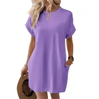 Jojomino Robes d'été pour femmes - Mode 2025 - Mini-robe à manches courtes - Taille S