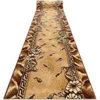 Rugsx TAPIS DE COULOIR BCF TRIO vieil or 60 cm 60x420 cm