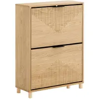 SoBuy Meuble à chaussures étroit - Meuble à chaussures avec portes à rabats - Meuble de rangement pour couloir - 8 paires de chaussures - Design en bois - 60x24x83 cm
