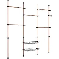 SoBuy Portant à vêtements réglable grain de bois 65 kg
