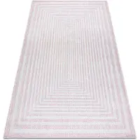 Rugsx Tapis SIZAL SION labyrinthe 22376 tissé à plat rose / ecru 180x270 cm
