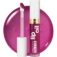 Revlon Huile l vres Super Lustrous Glimmer, hydratante et teint e, fini brillant, base de squalane v g tal, 006 Plum Pop, 0,13 fl oz