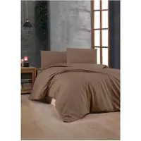 L'essentiel Maison , Brown, Ranforce Ensemble housse de couette king-size (FR), Marron, 100 % COTON RANFORCE, 240 x 220 cm
