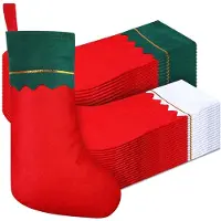 Typecat Lot de 36 bas de Noël rustiques pour décoration de fête