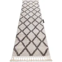 Rugsx Le tapis, le tapis de couloir BERBERE TROIK crème - pour la cuisine, l'antichambre, le couloir 60x200 cm