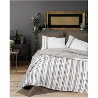 L'essentiel Maison , Swell - Brown, Marron, Ensemble housse de couette Ranforce king-size (FR), 100 % COTON RANFORCE, 240 x 220 cm