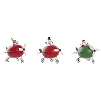 DKD Home Decor Décoration de Noël - - Renne en métal - 19 x 14 x 13 cm - Lot de 3 - Multicolore