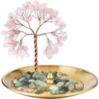 Torribaly Porte-encens pour bâtonnets, brûleur d'arbre à argent en pierre de cristal de guérison, récupérateur de cendres, yoga et décoration intérieure