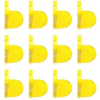 Jojomino Lot de 12 porte-gobelets anti-débordement pour détergent à lessive, support pliable sans couture, crochet jaune