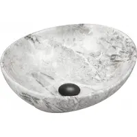 Mexen Lavabo ELZA pierre blanche motif rugueux 40 cm