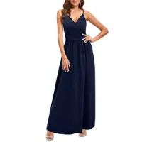 Semoic Robe longue d'été à imprimé floral et spaghetti pour femme