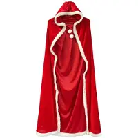 Tlily Cape de NoëL Cape de PèRe NoëL Cape de NoëL Adulte pour Femme Costume de NoëL Halloween Cape à Capuche Dress 150 cm