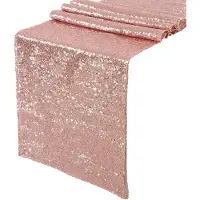 Typecat Chemin de table pailleté or rose étincelant 30,5 x 274,3 cm, scintillant pour mariage, anniversaire, gâteau, nappe