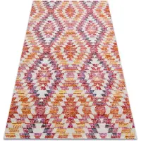 Rugsx Tapis moderne MUNDO D7591 diamants 3D extérieur rose / beige 80x250 cm