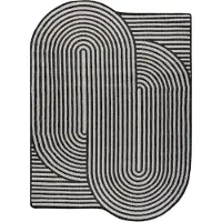 Rugsx Tapis en sisal ORGANIC 2131 Géométrique écru / noir – naturel, forme irrégulière moderne 133x190 cm