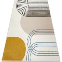 Rugsx Tapis FUSION 7157 blanc / L'or - Géométrique, moderne, abstrait 280x370 cm